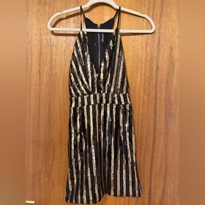 Women’s Black and Gold Sequin Striped  Dress size xs
